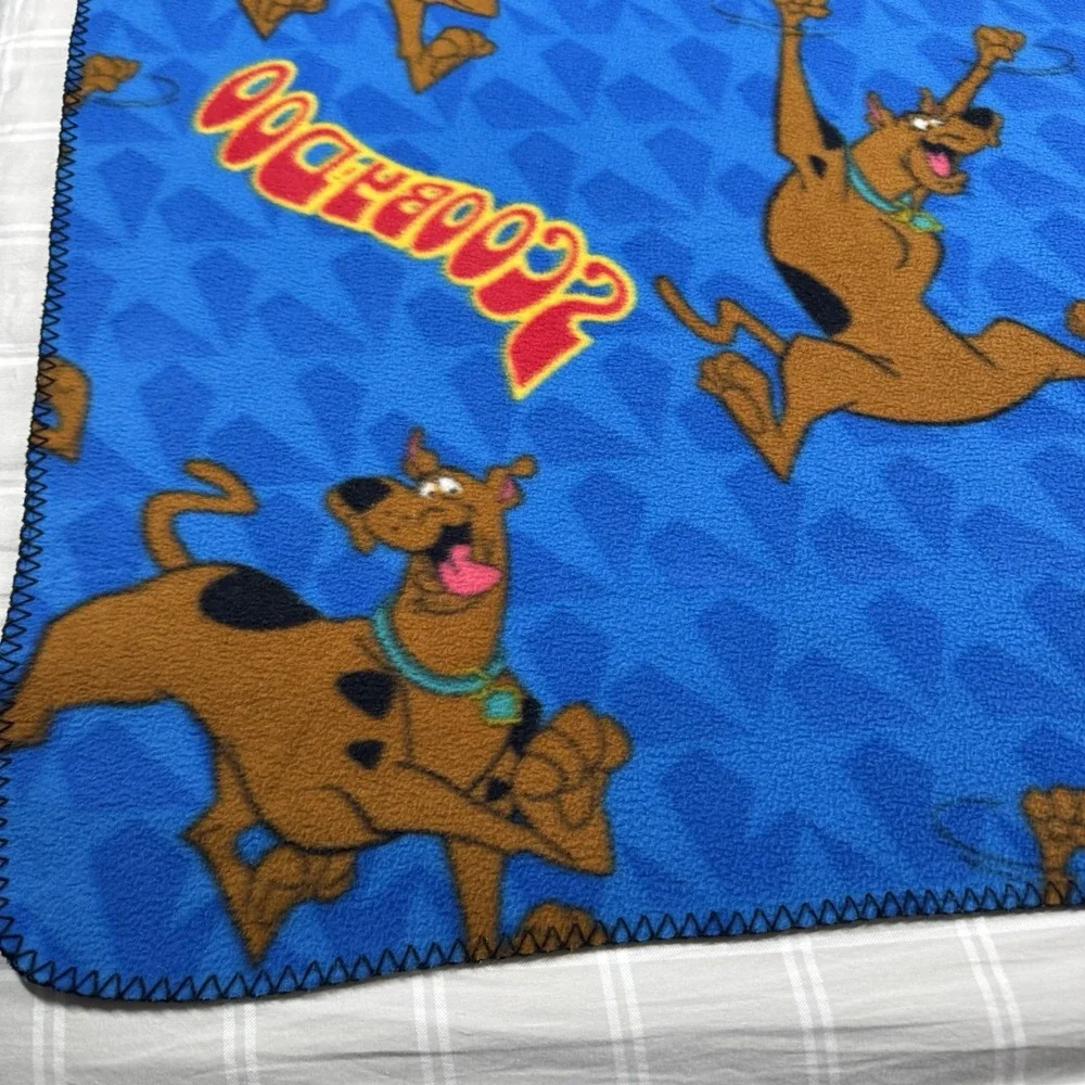 Scooby-Doo Vintage 2003 Fleece Throw Blanket Blue Hanna-Barbera 46x60